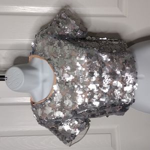 L'Atiste by Amy Sequin Crop Top Blouse Small